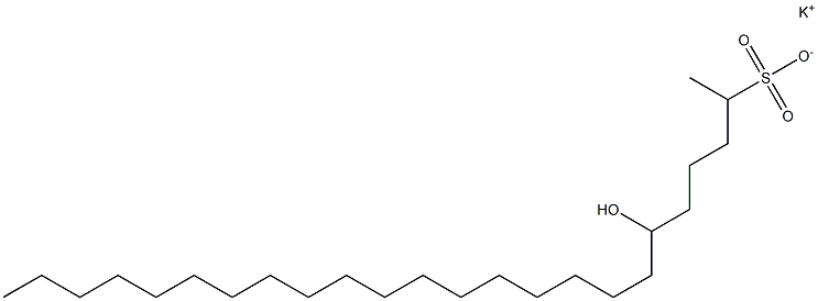 6-Hydroxytetracosane-2-sulfonic acid potassium salt Struktur