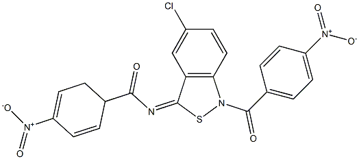 5-Chloro-1-(p-nitrobenzoyl)-3(1H)-(p-nitrobenzoyl)imino-2,1-benzisothiazole Struktur