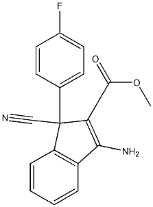 3-Amino-1-cyano-1-(4-fluorophenyl)-1H-indene-2-carboxylic acid methyl ester Struktur