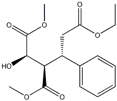 (2R,3R)-2-Hydroxy-3-[(S)-1-phenyl-2-(ethoxycarbonyl)ethyl]succinic acid dimethyl ester Struktur