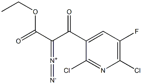 3-[2,6-Dichloro-5-fluoropyridin-3-yl]-3-oxo-2-diazopropionic acid ethyl ester Struktur