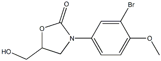 3-(3-Bromo-4-methoxyphenyl)-5-(hydroxymethyl)oxazolidin-2-one Struktur