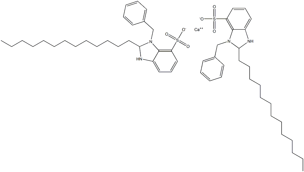 Bis(1-benzyl-2,3-dihydro-2-tridecyl-1H-benzimidazole-7-sulfonic acid)calcium salt Struktur