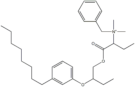 N,N-Dimethyl-N-benzyl-N-[1-[[2-(3-octylphenyloxy)butyl]oxycarbonyl]propyl]aminium Struktur