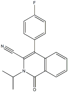 2-Isopropyl-4-(4-fluorophenyl)-3-cyanoisoquinolin-1(2H)-one Struktur