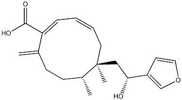 (1E,3Z,6S,7R)-6-[(R)-2-Hydroxy-2-(3-furyl)ethyl]-6,7-dimethyl-10-methylene-1,3-cyclodecadiene-1-carboxylic acid Struktur