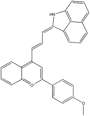 4-[3-[(1,2-Dihydrobenz[cd]indol)-2-ylidene]-1-propenyl]-2-(4-methoxyphenyl)-1-benzopyrylium Struktur