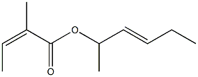 2-Methylisocrotonic acid 1-methyl-2-pentenyl ester Struktur