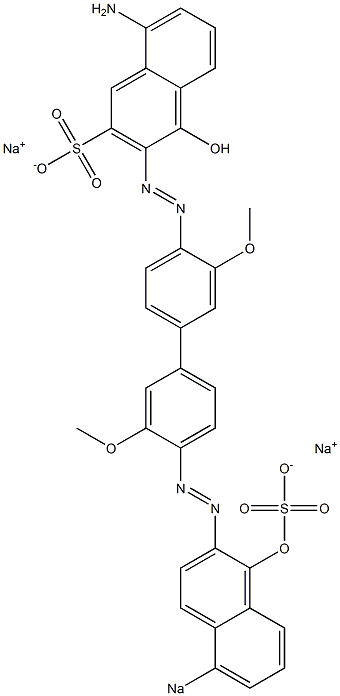 8-Amino-4-hydroxy-3-[[4'-[(1-hydroxy-5-sodiosulfo-2-naphthalenyl)azo]-3,3'-dimethoxy-1,1'-biphenyl-4-yl]azo]naphthalene-2-sulfonic acid sodium salt Struktur