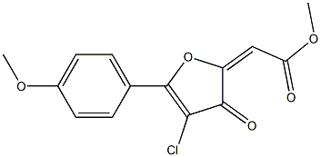 2-Methoxycarbonylmethylene-4-chloro-5-(4-methoxyphenyl)furan-3(2H)-one Struktur