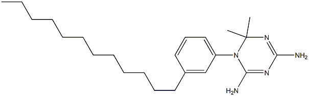 4,6-Diamino-1,2-dihydro-2,2-dimethyl-1-[3-dodecylphenyl]-1,3,5-triazine Struktur