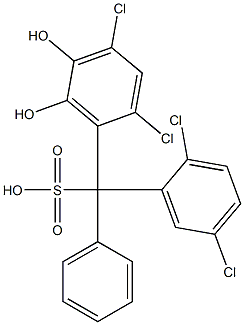 (2,5-Dichlorophenyl)(2,4-dichloro-5,6-dihydroxyphenyl)phenylmethanesulfonic acid Struktur