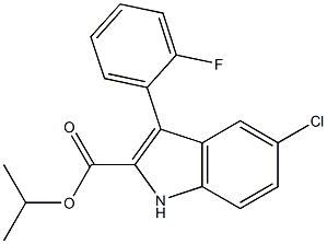 5-Chloro-3-(2-fluorophenyl)-1H-indole-2-carboxylic acid isopropyl ester Struktur