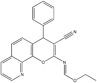 4-Phenyl-2-[(ethoxymethylene)amino]-4H-pyrano[3,2-h]quinoline-3-carbonitrile Struktur