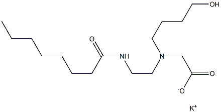 N-(4-Hydroxybutyl)-N-[2-(octanoylamino)ethyl]aminoacetic acid potassium salt Struktur