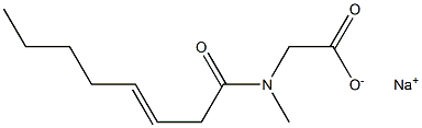 N-Methyl-N-(3-octenoyl)aminoacetic acid sodium salt Struktur