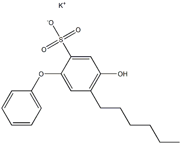 4-Hydroxy-5-hexyl[oxybisbenzene]-2-sulfonic acid potassium salt Struktur