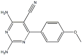 2,4-Diamino-6-(4-methoxyphenyl)pyrimidine-5-carbonitrile Struktur