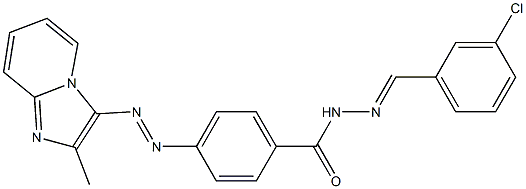 4-[(2-Methylimidazo[1,2-a]pyridin-3-yl)azo]-N'-(3-chlorobenzylidene)benzohydrazide Struktur