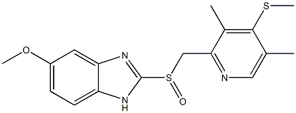 5-Methoxy-2-[[(3,5-dimethyl-4-(methylthio)-2-pyridyl)methyl]sulfinyl]-1H-benzimidazole Struktur