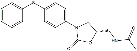 (5S)-5-Acetylaminomethyl-3-(4-phenylthiophenyl)oxazolidin-2-one Struktur