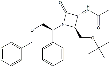 (3R,4S)-3-(Acetylamino)-4-(tert-butyloxymethyl)-1-[(S)-1-phenyl-2-(benzyloxy)ethyl]azetidin-2-one Struktur