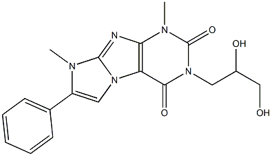 3-(2,3-Dihydroxypropyl)-1,8-dimethyl-7-phenyl-1H-imidazo[2,1-f]purine-2,4(3H,8H)-dione Struktur