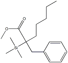 2-Benzyl-2-(trimethylsilyl)heptanoic acid methyl ester Struktur