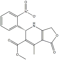 (S)-1,2,5,7-Tetrahydro-4-methyl-2-(2-nitrophenyl)-5-oxofuro[3,4-b]pyridine-3-carboxylic acid methyl ester Struktur