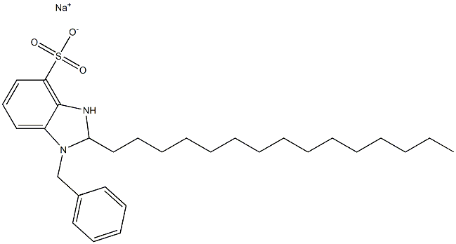 1-Benzyl-2,3-dihydro-2-pentadecyl-1H-benzimidazole-4-sulfonic acid sodium salt Struktur