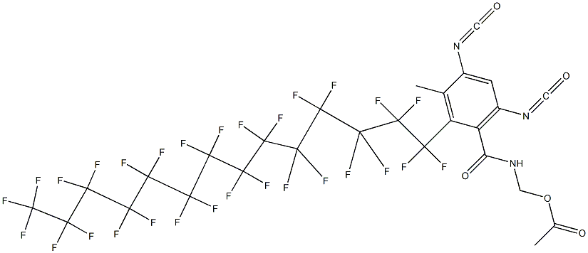 N-(Acetyloxymethyl)-2-(nonacosafluorotetradecyl)-4,6-diisocyanato-3-methylbenzamide Struktur