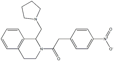 1,2,3,4-Tetrahydro-2-[(4-nitrophenyl)acetyl]-1-[(1-pyrrolidinyl)methyl]isoquinoline Struktur