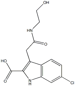 6-Chloro-3-[(2-hydroxyethyl)carbamoylmethyl]-1H-indole-2-carboxylic acid Struktur