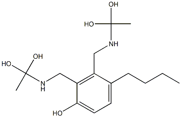 2,3-Bis[[(1,1-dihydroxyethyl)amino]methyl]-4-butylphenol Struktur