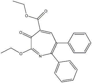 6,7-Diphenyl-2-ethoxy-3-oxo-3H-azepine-4-carboxylic acid ethyl ester Struktur