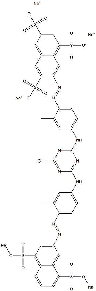 7-[4-[4-Chloro-6-[4-[4,8-di(sodiosulfo)-2-naphtylazo]-3-methylanilino]-1,3,5-triazin-2-ylamino]-2-methylphenylazo]-1,3,6-naphthalenetrisulfonic acid trisodium salt Struktur