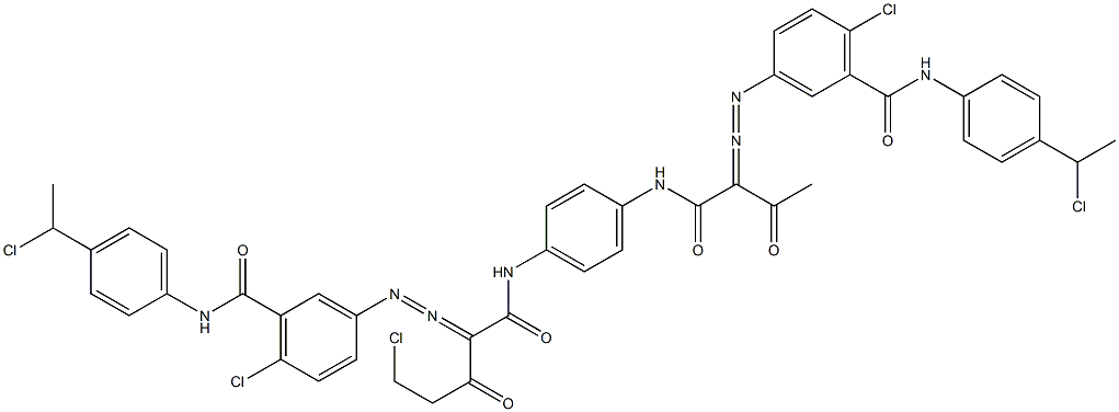 3,3'-[2-(Chloromethyl)-1,4-phenylenebis[iminocarbonyl(acetylmethylene)azo]]bis[N-[4-(1-chloroethyl)phenyl]-6-chlorobenzamide] Struktur