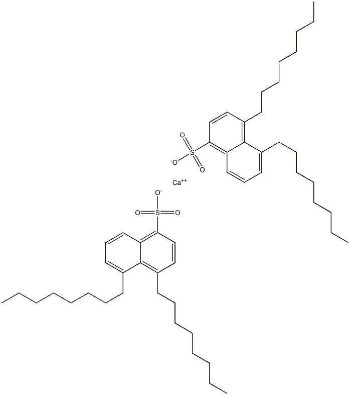 Bis(4,5-dioctyl-1-naphthalenesulfonic acid)calcium salt Struktur