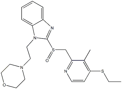 1-(2-Morpholinoethyl)-2-[(4-ethylthio-3-methyl-2-pyridinyl)methylsulfinyl]-1H-benzimidazole Struktur