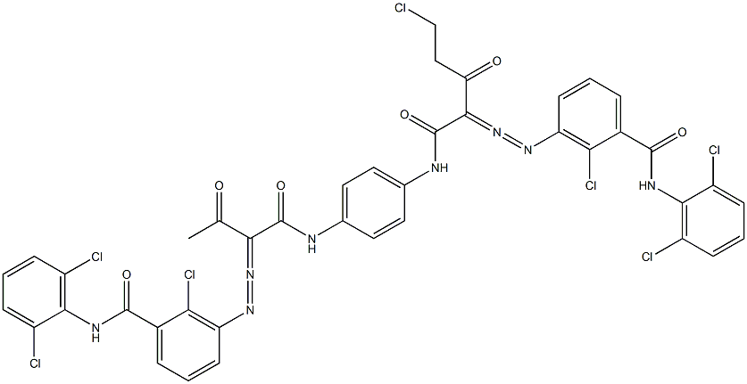 3,3'-[2-(Chloromethyl)-1,4-phenylenebis[iminocarbonyl(acetylmethylene)azo]]bis[N-(2,6-dichlorophenyl)-2-chlorobenzamide] Struktur