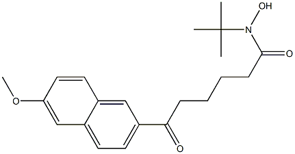 6-Oxo-N-tert-butyl-6-[6-methoxy-2-naphtyl]hexanehydroxamic acid Struktur