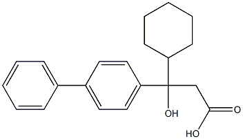 (-)-3-(4-Biphenylyl)-3-cyclohexyl-3-hydroxypropanoic acid Struktur