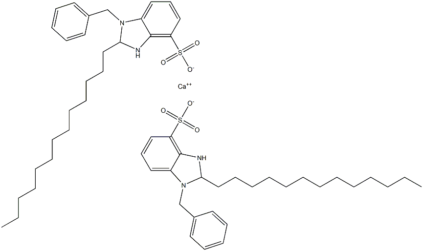 Bis(1-benzyl-2,3-dihydro-2-tridecyl-1H-benzimidazole-4-sulfonic acid)calcium salt Struktur