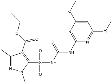 1,3-Dimethyl-5-[[3-(4,6-dimethoxypyrimidin-2-yl)ureido]sulfonyl]-1H-pyrazole-4-carboxylic acid ethyl ester Struktur