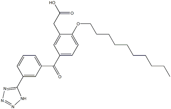 2-(Decyloxy)-5-[3-(1H-tetrazol-5-yl)benzoyl]benzeneacetic acid Struktur