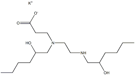 3-[N-(2-Hydroxyhexyl)-N-[2-(2-hydroxyhexylamino)ethyl]amino]propionic acid potassium salt Struktur