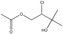 Acetic acid 2-chloro-3-hydroxy-3-methylbutyl ester Struktur