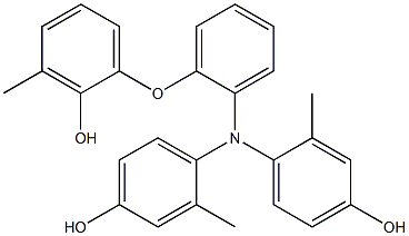 N,N-Bis(4-hydroxy-2-methylphenyl)-2-(2-hydroxy-3-methylphenoxy)benzenamine Struktur