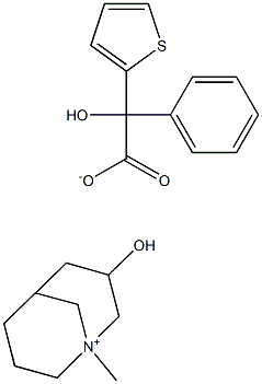 1-Methyl-1-azoniabicyclo[3.3.1]nonan-3-ol 2-phenyl-2-(2-thienyl)-2-hydroxyacetate Struktur