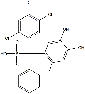 (6-Chloro-3,4-dihydroxyphenyl)(2,4,5-trichlorophenyl)phenylmethanesulfonic acid Struktur